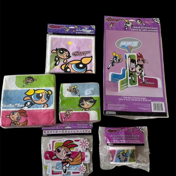 POWERPUFF GIRLS Birthday Party Decorations | Favors - Large Lot with Stand-Up - Picture 1 of 8